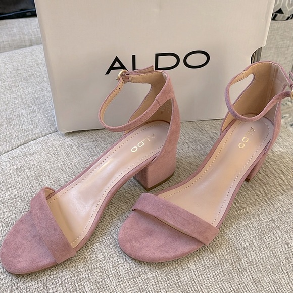 ALDO PINK SUEDE HEELS - Picture 1 of 5